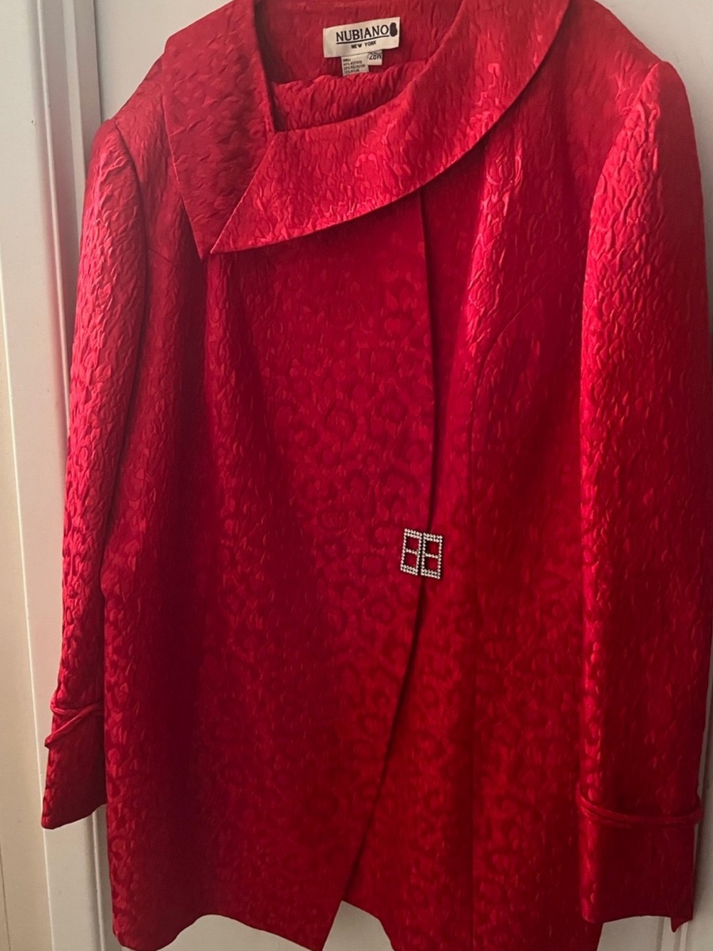 Red Textured two piece suit